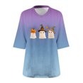 thumbnail image 3 of CLOISE Plus Size 3/4 Sleeve Tops for Women Halloween Shirts Loose Graphic V Neck Pullover Trendy Fall Tunic Clothes Sky Blue 3XL, 3 of 3