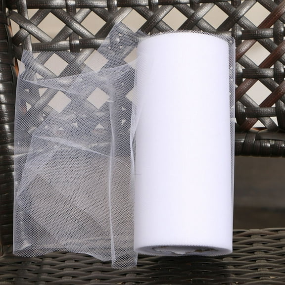 YSNOOWE 1Pcs Tulle Spool Roll White Polyester For Wedding Veil Banquet Decoration