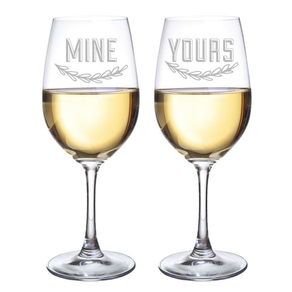 Mine and Yours Wine Glasses, Set of 2