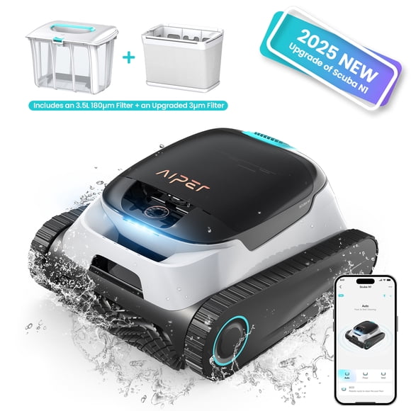 Aiper Scuba N1 Plus Robotic Pool Cleaner with MicroMesh™ Filtration for In-Ground Pools, Caterpillar Treads, and Mobile App