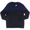 thumbnail image 2 of Alfani Mens Colorblocked Dash Pullover Sweater, Blue, XX-Large, 2 of 3