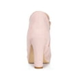 thumbnail image 2 of BLISSFUL STEP Women's Round Toe Platform Block Heels Ankle Booties Dust Pink 10, 2 of 6