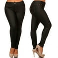 thumbnail image 3 of Women's Plus Size Cotton Jeans Look Skinny Jeggings Stretch Black Pants Size 2XL, 3 of 7