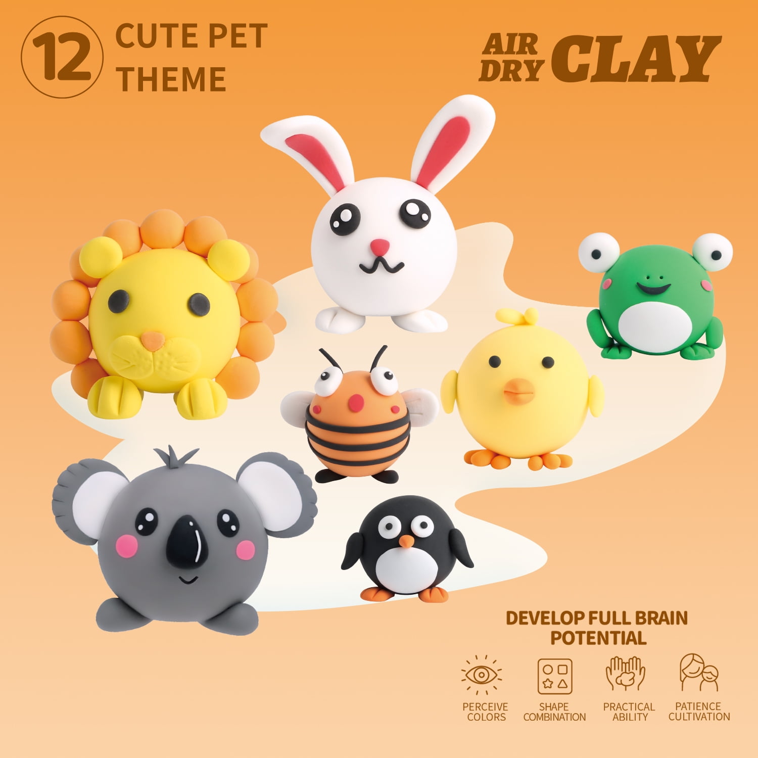Air Dry Clay Kits - Modeling Clay for Kids, Ultra Light & Soft, Safe & Non-Toxic, DIY Air Dry Clay Kit with Sculpting Tools and Tutorials, Creatible Art Crafts Toys Gifts for Boys Girls