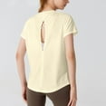 thumbnail image 3 of Womens Summer Athletic T-Shirts, Workout Tops for Women Outdoor Yoga Casual Solid Color Backless Quick Dry Crewneck Short Sleeve Shirts, 3 of 3