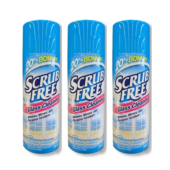 Scrub Free All Purpose Glass Cleaner with Foaming Action, 12oz, Pack of 3