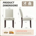 thumbnail image 6 of EOP Mid-Century Modern Upholstered Dining Chairs Set of 4, Farmhouse Fabric Kitchen & Dining Room Chairs with Extra Padded Seat, Ideal for Living Room, Restaurant, Beige, 6 of 9