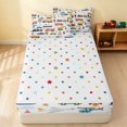 thumbnail image 4 of Erosebridal Emergency Vehicle Zipper Full Size Comforter Sets with Fitted Sheet and 2 Pillowcases, Fire Truck Zipper Bedding Set, Emergency Vehicles, Polka Dots Reversible, 4 of 7