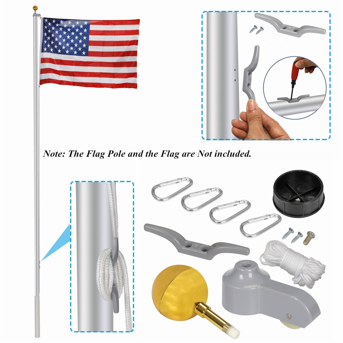 2x FLAG POLE TEILE REPARATURSATZ 2 /"Dia Truck Pulley FLAGPOLE CAP