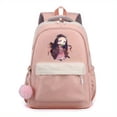 thumbnail image 3 of 1pc Cute Cartoon Girl Pattern Backpack With Comfortable Small Plush Ball, Girls School Bag, Simple Lightweight Candy Color Backpack, Students Backpack For Daily Use, Breathable Backpack, 3 of 5