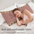 thumbnail image 5 of Vintage Texas Star Brown Body Pillow Covers 20"x60", Red Plaid Berry Farmhouse Soft Brushed Microfiber Breathable Throw Pillow Covers, Pillowcase with Zipper for Couch Sofa Bedroom Living Room, 5 of 9