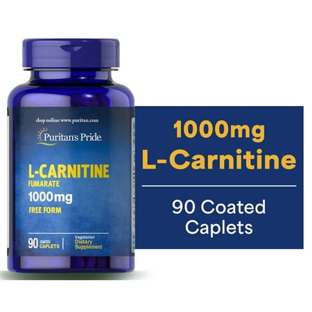 (2 pack) Puritan's Pride L-Carnitine Fumarate 1000 mg-90 Caplets