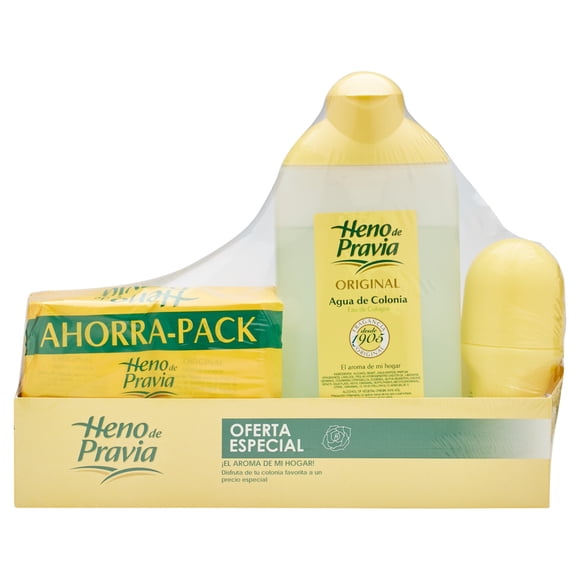 Kit Colonia Heno de Pravia 500ml más Jabón 4pk 115gr más Deo Roll On 50ml 3 pzas