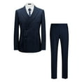 thumbnail image 6 of i.Finelong Men's Navy Pinstripe Double-Breasted Suit Set - Formal Business/Wedding Party Outfit (Jacket & Pants), 6 of 7