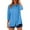 Sky Blue, variant on Corron Linen Shirts for Women Button up Collared Neck 3/4 Sleeve Breathable Womens Casual Vacation Shirts