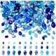 thumbnail image 1 of 178 piezas de cuentas de vidrio en forma de lágrima, cuentas espaciadoras azules en forma de lágrima, cuentas facetadas, 1 of 9