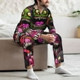 thumbnail image 7 of Daiia Monstrous Cartoon Characters for Men's Long-Sleeved Pajama Set – Soft & Comfortable Sleepwear Button-Up Pajamas Cozy Lounge Wear-Medium, 7 of 7