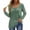 Green, variant on Otvok Womens Blouse V-Neck Long Sleeve Solid Casual Patchwork Shirt