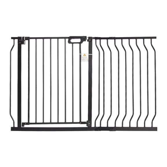 Baby Gate 29.5-46.4" Extra Wide, 30" High - Dog Gate for Stairs, Doorways, Auto Close Child Gate, Pressure & Wall Mount - Black