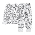 thumbnail image 6 of WOYY Kids DIY Hand Painted Pajamas Cute Dinosaur Long Sleeve Top Sleep Pants, Sizes 2-10, 6 of 8