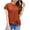 Orange, variant on Diufon Summer Womens T-Shirts Solid Color Irregular Hem Pleated Tops Round Neck Short Sleeve Tees