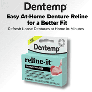 Dentemp Reline-It - Advanced Formula Reline-It Denture Reliner - Denture Kit to Refit and Tighten Dentures for Both Upper & Lower Denture - 4 count (Pack of 2)