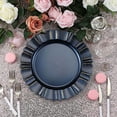 thumbnail image 2 of BalsaCircle 24 Navy Blue Gold 13" Acrylic Wooden Textured Round Scalloped Trim Plastic Charger Plates, 2 of 8