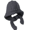 thumbnail image 3 of QASIEATN Womens Daily Wear Skull Caps Women's Handmade Chunky Knit Hats Winter Thickened Warm Beanie Hats Ear Protecting Hats Fall Fashion Accessories, 3 of 4