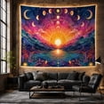 thumbnail image 6 of Symmetrical Celestial Landscape with Radiant Sun on Horizon, Mystical Celestial for Space Lovers, Cosmic Wall Art Decor, Birthday Gift, Tapestry Wall Hanging for Bedroom and Living Room, 6 of 7