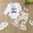 thumbnail image 2 of Gunia Easter Outfit Toddler Girl Infant Long Sleeve Rabbit Prints Romper Bodysuit Bottoms Pants Breathable Beautiful Streetwear, 2 of 7