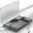 thumbnail image 7 of Nicpro 5 Pcs Metal Mechanical Pencils Set, Artist Drafting Pencil 0.5 & 0.7 & 0.9mm & 2Pcs 2mm Graphite Lead Holder(4B 2B HB 2H) with Lead Refills, Erasers - Silver, 7 of 7