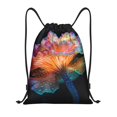thumbnail image 1 of Gaeub Bioluminescent Underwater Flower Drawstring Backpack Bag Sport Gym Sackpack Heavy Duty String Backpack for Men Women-Small, 1 of 6