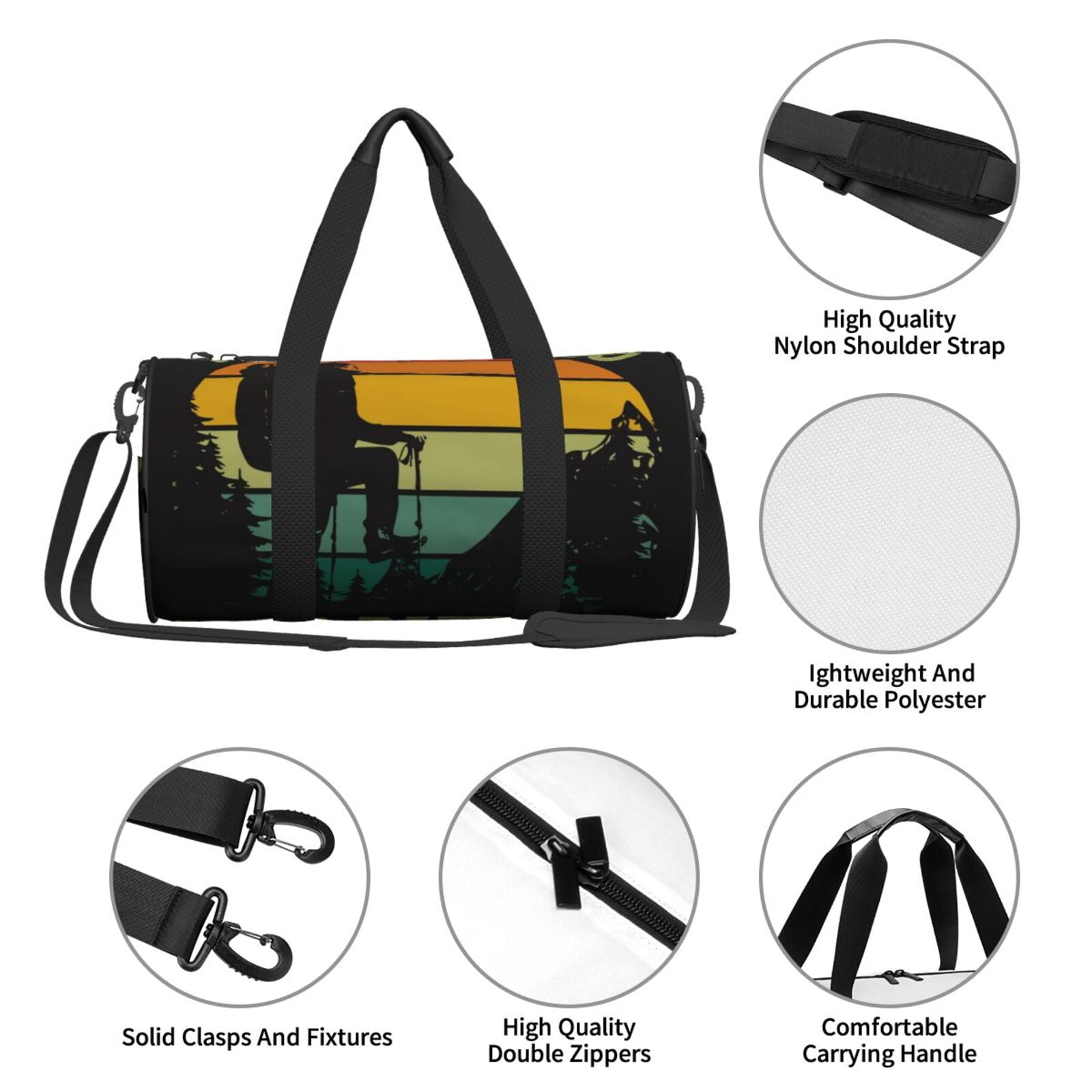 Vsdgher Not All Who Wander Are Lost 1 45L Foldable Duffel Bag, Sports Gym Bag,Overnight Bag, Portable Weekender Bag for Airplanes