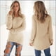 thumbnail image 5 of Suéter holgado de talla grande para mujer, de moda, de manga larga, de felpa, cálido, de color liso, con cuello redondo, 5 of 5