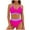 Hot Pink, variant on RQYYD Two Piece Swimsuit for Women's High Waisted Bikini Sets V Neck Two Piece Swimsuit Color Block Twist Front Bathing Suits