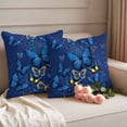 thumbnail image 3 of Pack of 2 Outdoor Pillow Covers 24x24 Inch Waterproof Blue Butterfly Throw Pillow Covers,Decorative Couch Pillow Shams Protectors Farmhouse Modern Nature Animals Art Patio Pillowcases Cushion Covers, 3 of 8