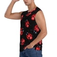 thumbnail image 3 of Goofa Beautiful Red Ladybug Printed Men's Sleeveless T-Shirt - Athletic Gym Workout Tank Top for Men - Moisture-Wicking, UPF 30+ Quick-Dry Muscle Tee-, 3 of 8