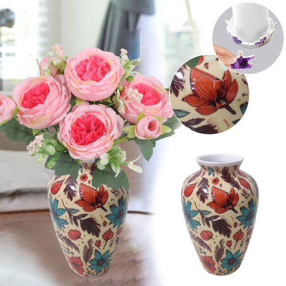 Puzzle Toy 3D Flower Vase Brain Teaser for Home Decoration and Indoor Activities - ABS Design for All Ages