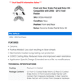 thumbnail image 2 of Front and Rear Brake Pad and Rotor Kit - Compatible with 2006 - 2012 Ford Fusion 2007 2008 2009 2010 2011, 2 of 2