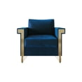 thumbnail image 2 of Castle Place Comtemporary Glam Velvet Upholstered Armchair, Navy Blue, 2 of 7