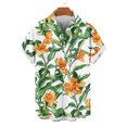 thumbnail image 4 of Blusa y camisa de manga corta con cuello vuelto Camisa casual para hombre Camisa de bolos vintage de manga corta Camisas de verano de playa cubana Camisa con botones Blusa para hombre Poliéster, 4 of 6