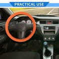 thumbnail image 2 of Steering Wheel Cover for 36.5-37.9cm Steering Wheel Protective Sleeve Stylish Faux Leather Orange, 2 of 7