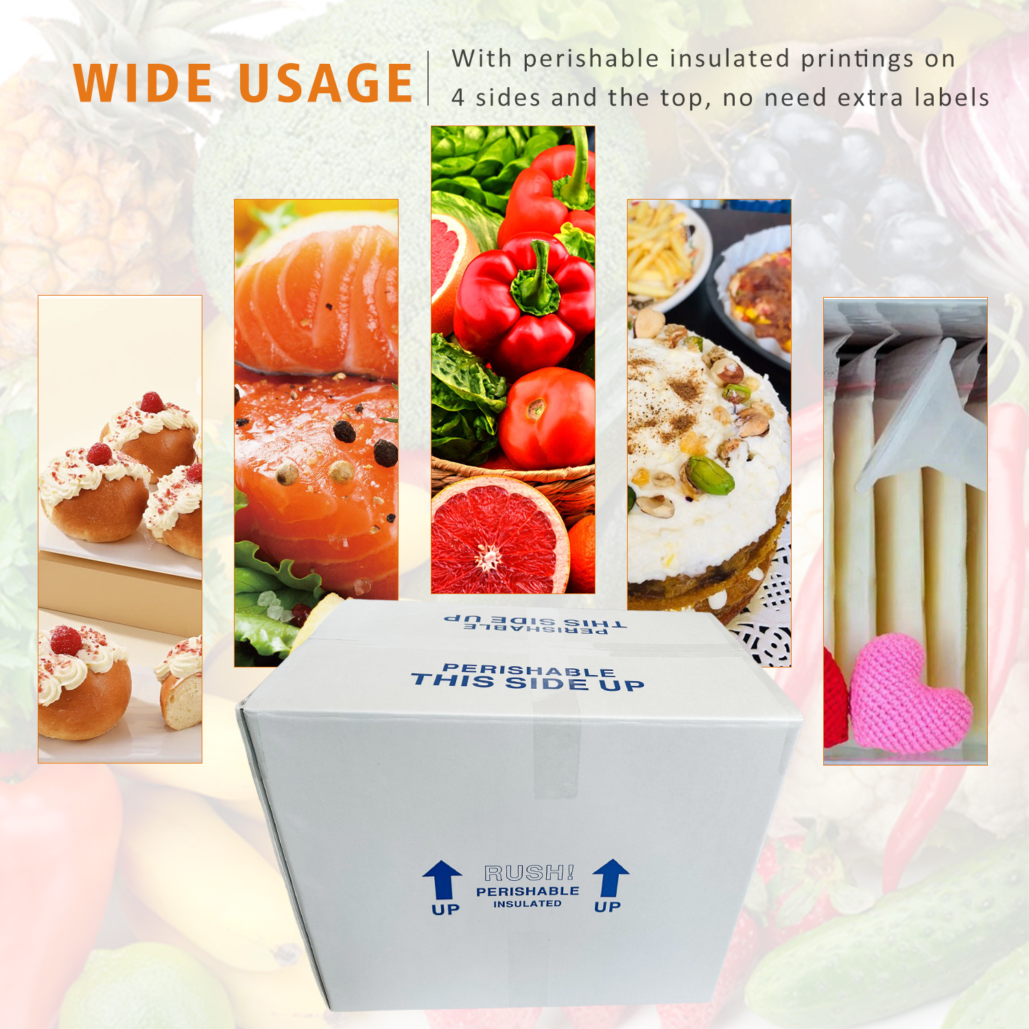 CH-BOX Insulated Cold Shipping Boxes with Liners, 4 Pack 19'' x 12'' x 16'', for Perishable Frozen Food, White (TB191216L-4)