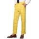 thumbnail image 4 of Pantalón de traje formal de ajuste regular para hombre con cuadros INSPIRE CHIC 30 Amarillo, 4 of 6