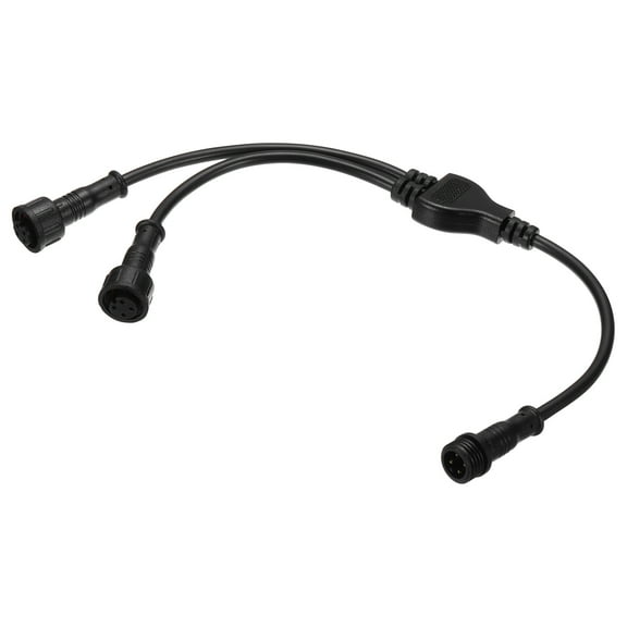 Uxcell 4-Core 4 Pin Y Splitter Connector 30cm 24AWG IP65 Y Shape 1 Male to 2 Female Extension Cable for LED Lighting