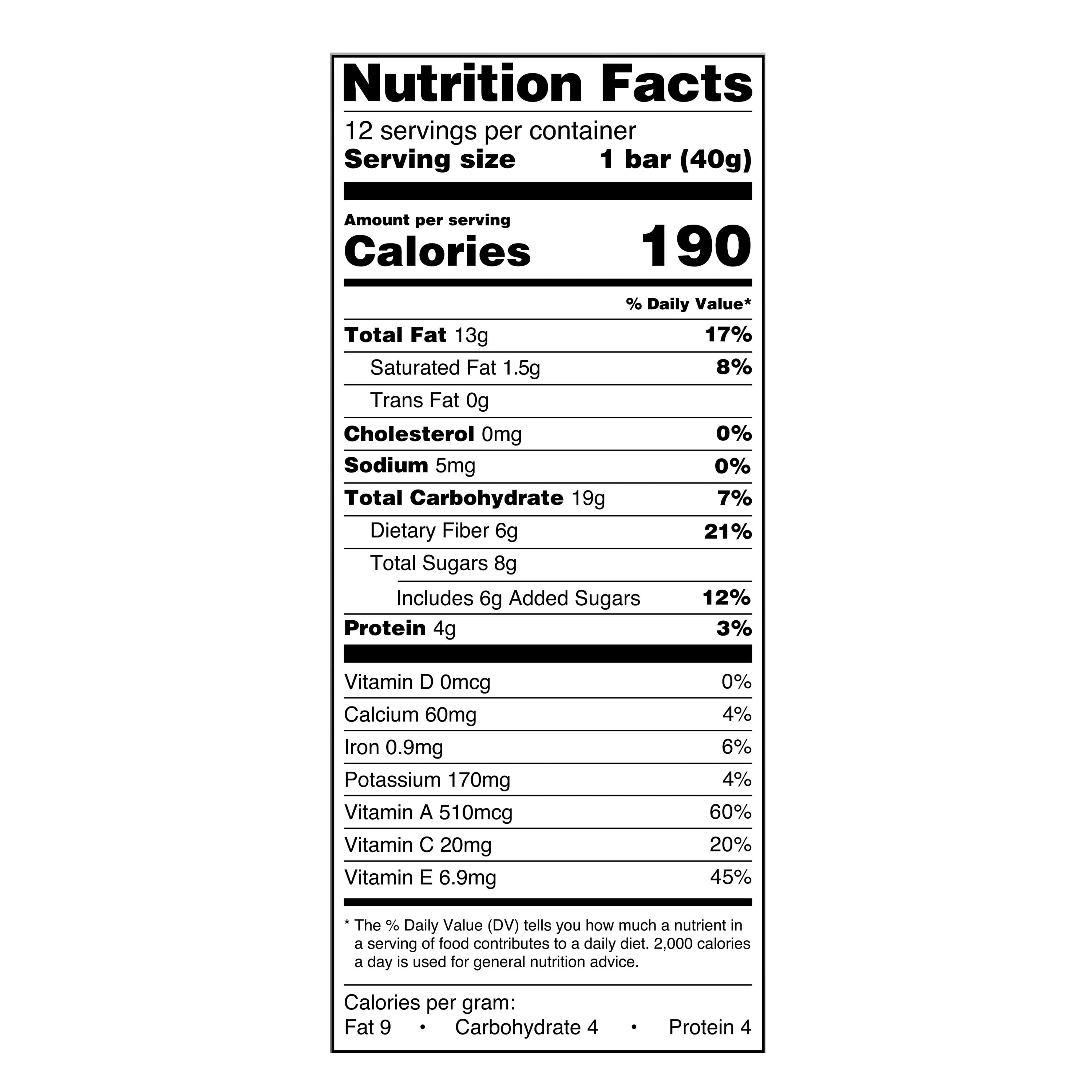 Great Value Almond & Cranberry Nut Bars, 16.9 oz, 12 Count