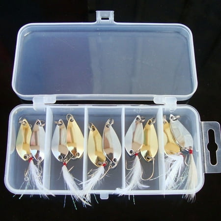 CKDOHAPEL Lot 10Pcs Metal Fishing Lures Bass Spoon Crank Bait Saltwater Tackle Hooks Fishing Fishing Hooks Fishing Lures Fishing Gear