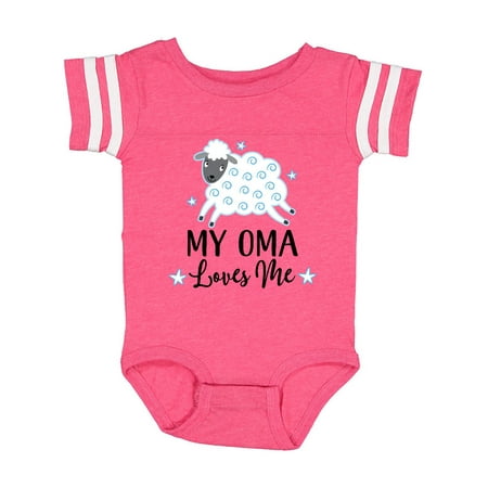 

Inktastic My Oma Loves Me Baby Lamb Gift Baby Boy or Baby Girl Bodysuit