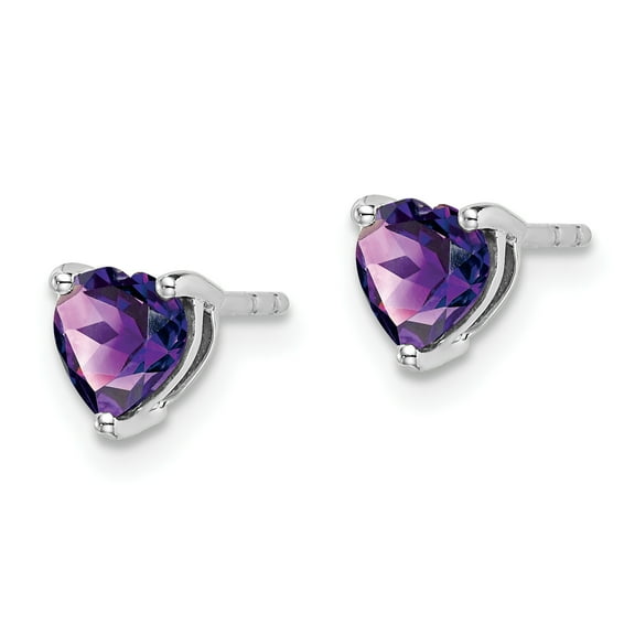 Primal Gold 14 Karat White Gold Heart Amethyst Earrings