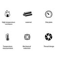 thumbnail image 2 of 1Pcs Temperature Thermometer Gauge Bbq Gril Thermostat Waterproof, 2 of 8